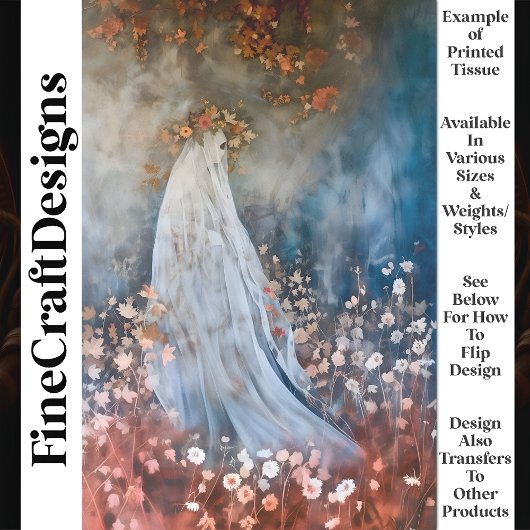 Misty Mystical Ethereal Goddess Ghost T4 Decoupage Seidenpapier