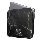 Misty Night Gold Glitzer Marmor benutzerdefinierba Laptopschutzhülle (Vorderseite Links)