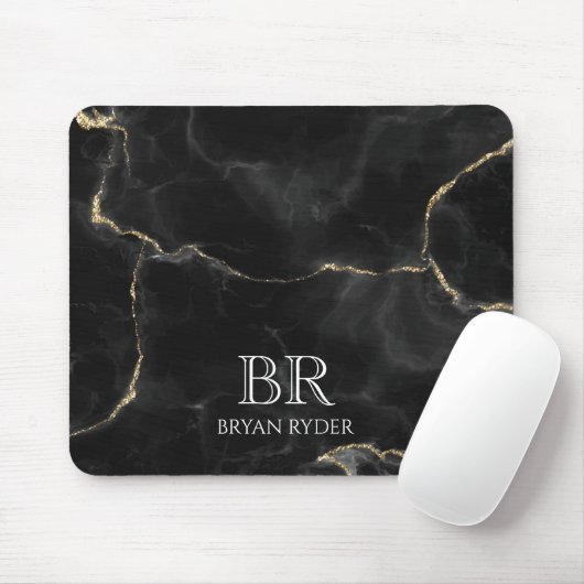 Misty Night Gold Glitzer Marmor benutzerdefinierba Mousepad (Mit Mouse)