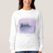 Misty Night Lila Haze Moon Risen über See Sweatshirt (Vorderseite)