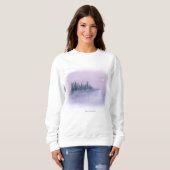 Misty Night Lila Haze Moon Risen über See Sweatshirt (Vorne ganz)