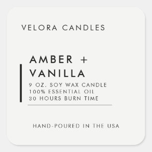 Misty Pearl Modern Minimalistisch Candle Label Sti Quadratischer Aufkleber
