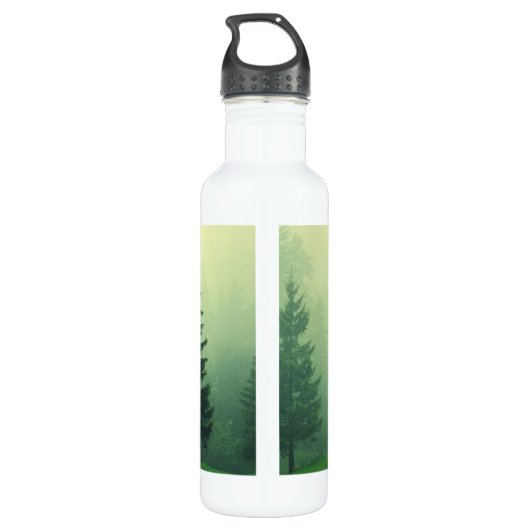 Misty Pine Forest Edelstahlflasche (Rückseite)