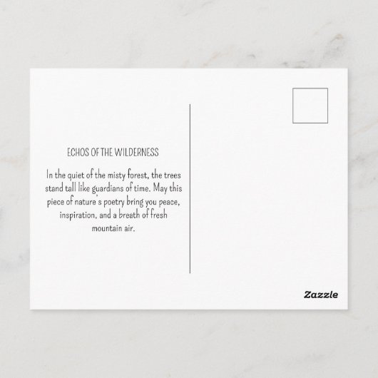 Misty Pine Forest Nature Adventure Postkarte (Rückseite)