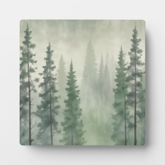 Misty Pine Forest Serenity Fotoplatte (Vorderseite)