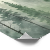 Misty Pine Forest Serenity Poster (Ecke)