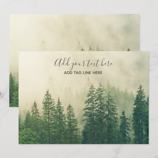 Misty Pine Forest Trees Custom Keepake (Vorne/Hinten)