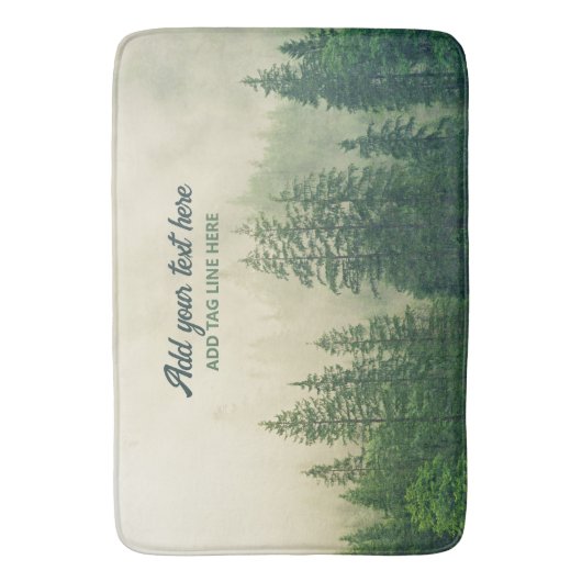 Misty Pine Forest Trees Custom Keepake Badematte (Vorderseite Vertikal)