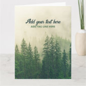 Misty Pine Forest Trees Custom Keepake Dankeskarte (Vorderseite)