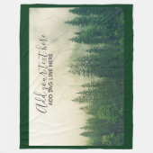 Misty Pine Forest Trees Custom Keepake Fleecedecke (Vorderseite)