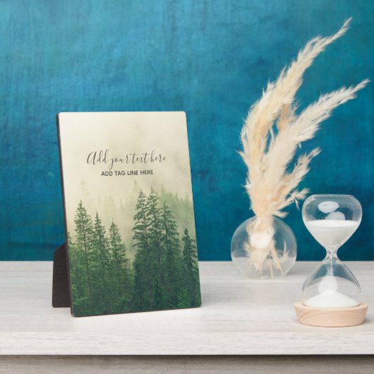 Misty Pine Forest Trees Custom Keepake Fotoplatte (Seite)