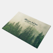 Misty Pine Forest Trees Custom Keepake Fußmatte (Schrägansicht)