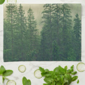 Misty Pine Forest Trees Custom Keepake Geschirrtuch (Gefaltet)