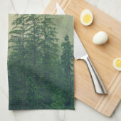 Misty Pine Forest Trees Custom Keepake Geschirrtuch (Viertel Falte)