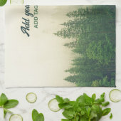 Misty Pine Forest Trees Custom Keepake Geschirrtuch (Gefaltet)