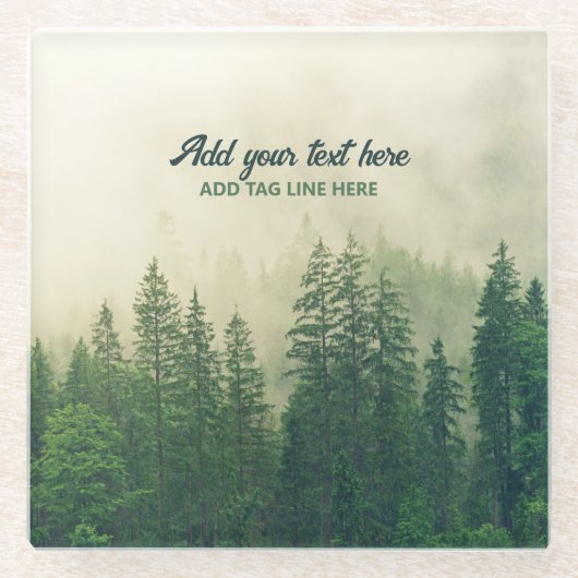Misty Pine Forest Trees Custom Keepake Glasuntersetzer (Vorderseite)
