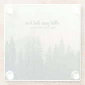 Misty Pine Forest Trees Custom Keepake Glasuntersetzer (Rückseite)