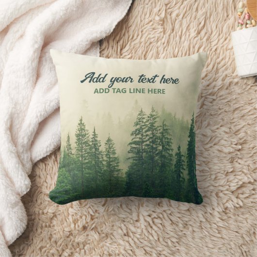 Misty Pine Forest Trees Custom Keepake Kissen (Decke)