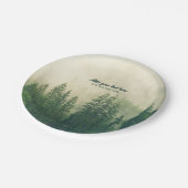 Misty Pine Forest Trees Custom Keepake Pappteller (Schrägansicht)