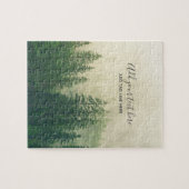 Misty Pine Forest Trees Custom Keepake Puzzle (Horizontal)