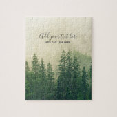 Misty Pine Forest Trees Custom Keepake Puzzle (Vertikal)