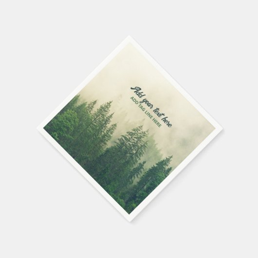 Misty Pine Forest Trees Custom Keepake Serviette (Ecke)