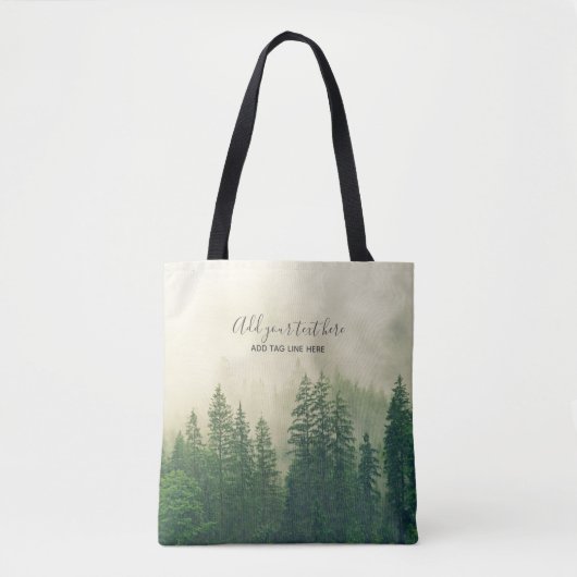Misty Pine Forest Trees Custom Keepake Tasche (Vorderseite)
