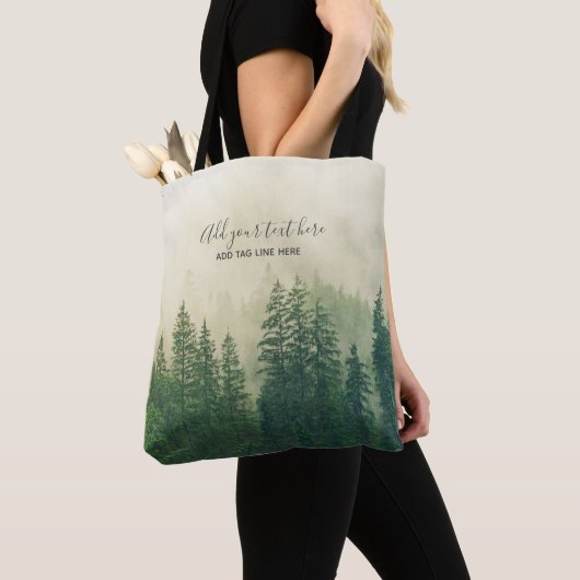 Misty Pine Forest Trees Custom Keepake Tasche (Von Nahem)