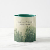 Misty Pine Forest Trees Custom Keepake Tasse (Zentrum)