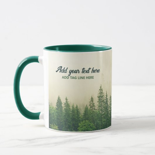 Misty Pine Forest Trees Custom Keepake Tasse (Links)