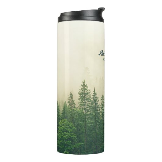 Misty Pine Forest Trees Custom Keepake Thermosbecher (Nach links gedreht)