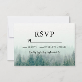 Misty Pines Modern Response Card UAWG RSVP Karte