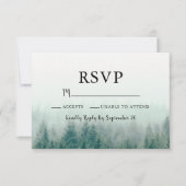 Misty Pines Modern Response Card UAWG RSVP Karte (Vorderseite)