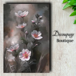 Misty Pink Cosmos Blume Decoupage Seidenpapier