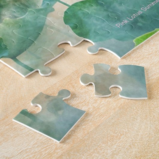 Misty Pink Lotus Summer Green Jigsaw Puzzle (Seite)
