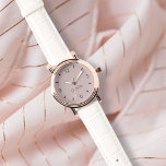 Misty Pink Solid Color Individuelle Name Armbanduhr<br><div class="desc">Diese hübsche Uhr in Rose Gold hat eine Misty Pink feste Farbe Gesicht und die Fähigkeit,  einen individuelle Name hinzuzufügen. Klicken Sie auf "Diese Vorlage personalisieren",  um den vorgestellten Beispielnamen zu ändern oder zu entfernen.</div>