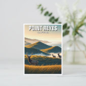 Misty Point Reyes National Seashore Elch Postkarte (Stehend Vorderseite)