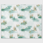 Misty Pond Spring Wrapping Paper Geschenkpapier (Flach)
