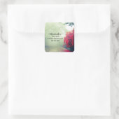 Misty Railroad Tracks Landschaftliches Foto Busine Quadratischer Aufkleber (Tasche)