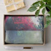 Misty Railroad Tracks Landschaftliches Foto Seidenpapier (Geschenk)