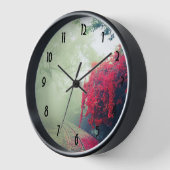 Misty Railroad Tracks Landschaftliches Foto Uhr (Winkel)