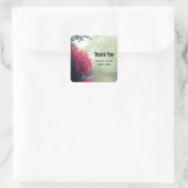 Misty Railroad Tracks Landschaftliches Foto Vielen Quadratischer Aufkleber (Tasche)