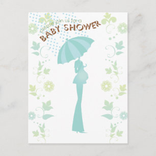 Misty Rain Baby Shower Einladung Postkarte