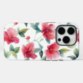 Misty Red Floral Pattern Case-Mate iPhone Hülle (Rückseite (Horizontal))