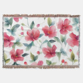 Misty Red Floral Pattern Decke (Vorderseite)