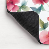 Misty Red Floral Pattern Mousepad (Ecke)