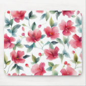 Misty Red Floral Pattern Mousepad (Vorne)