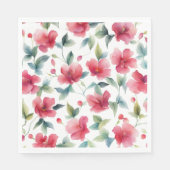 Misty Red Floral Pattern Serviette (Vorderseite)