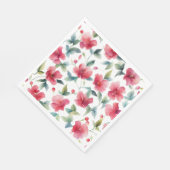 Misty Red Floral Pattern Serviette (Ecke)