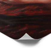 Misty Red Forest Trail of Silence – Autumn Poster  (Ecke)